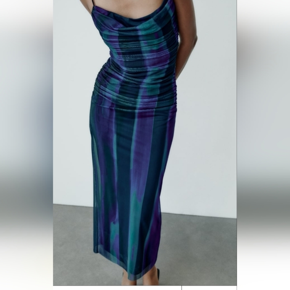 Zara Print Dress with Tulle